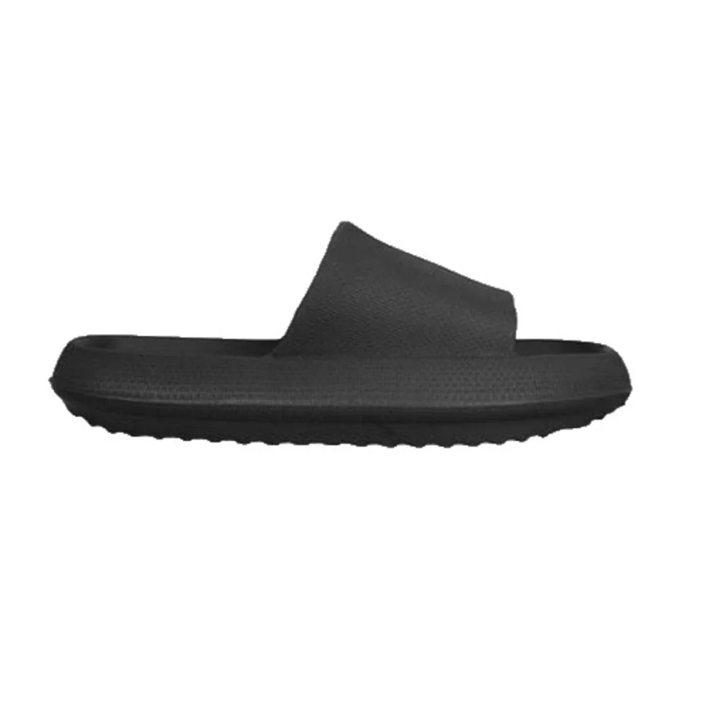 Mudd Womens Flat Slide Sandals 9 Black Slip-On Open Toe Shower Friendly Everyday